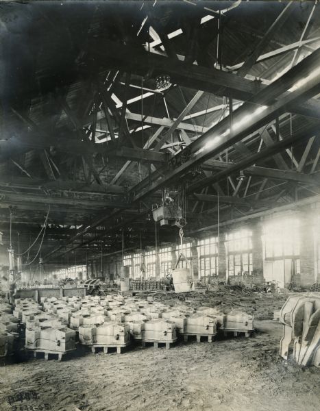 Casting molds in the Grey Iron Foundry at International Harvester's Deering Works (factory).