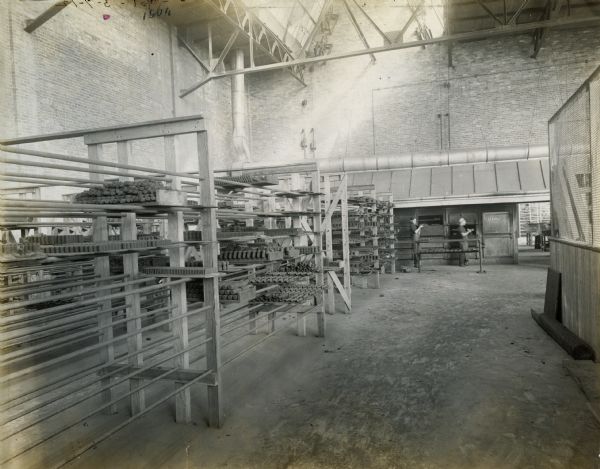 Core ovens and storage in the "malleable shop" of International Harvester's Osborne Works. The factory was later known as "Auburn Works."