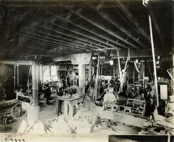 Factory workers in the Experimental Department tool room at International Harvester's Rock Falls Works.