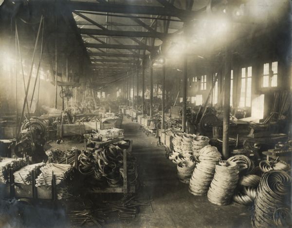 Machinery and parts at International Harvester's Osborne Works. The factory was later known as "Auburn Works."