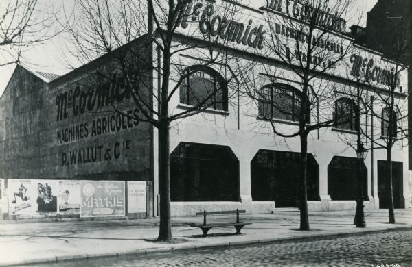 Exterior view of a branch office operated by Machines Agricoles R. Wallut & Cie., and located at 59 Avenue Berthelot, Lyon (Rhone), France.