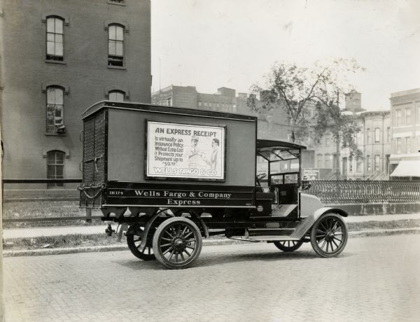 International Model F (or 31) truck operated by Wells Fargo and Company Express services.