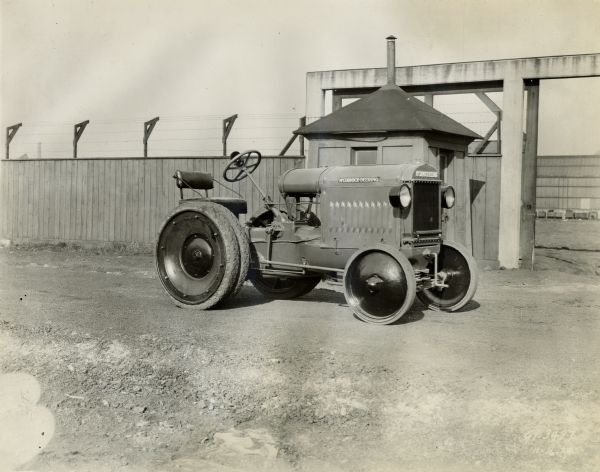 Engineering photograph of a No. 20 industrial tractor in a factory yard.