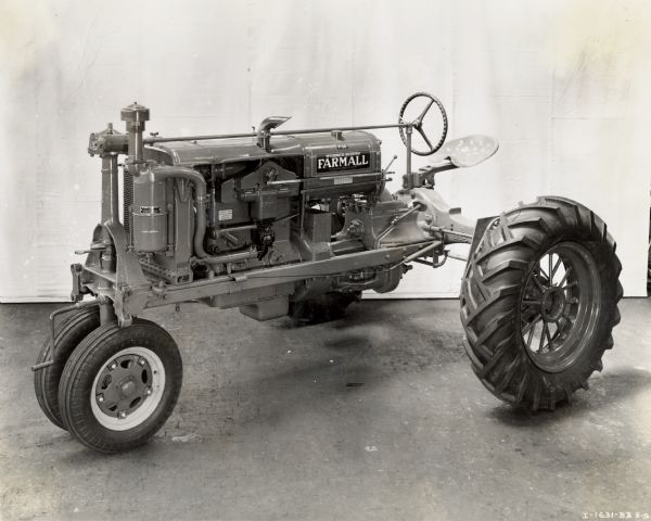 Farmall F-30 tractor with rubber (pneumatic) tires.