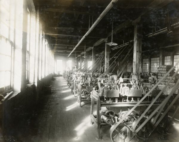 Factory workers balling flax twine at International Harvester's St. Paul Flax Twine Mill.