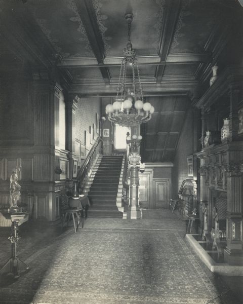 Entrance hall and main staircase of 675 Rush Street [?].
