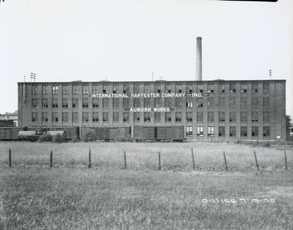 Exterior of International Harvester's Auburn Works factory (formerly known as "Osborne Works").