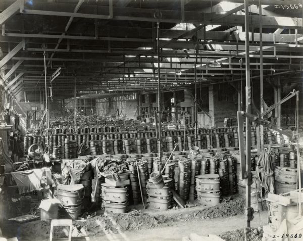 Casting molds(?) at the Chattanooga Plow Works. The factory was owned by the Chattanooga Plow Company until 1919, when it was purchased by International Harvester.