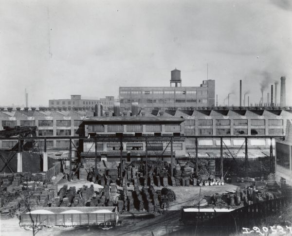 Exterior view of International Harvester's Milwaukee Works factory.