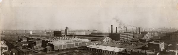 Panoramic view of International Harvester's Milwaukee Works factory.