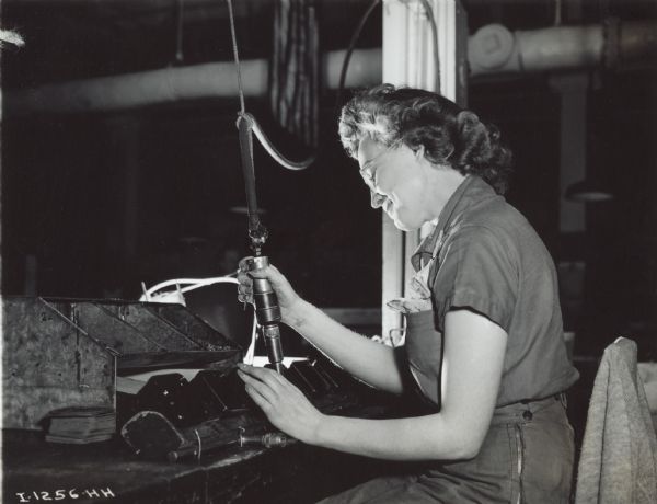 Female factory worker at West Pullman Works.
