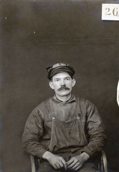 Portrait of Jean Cassius, a French machinist for International Harvester, most likely in Chicago.