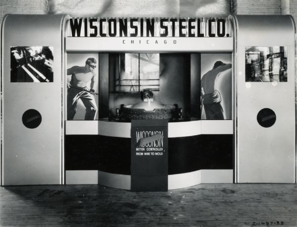 Display background for the Wisconsin Steel Company exhibit at the American Foundrymen's Convention.