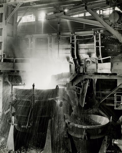 Factory interior at International Harvester's Wisconsin Steel Works.