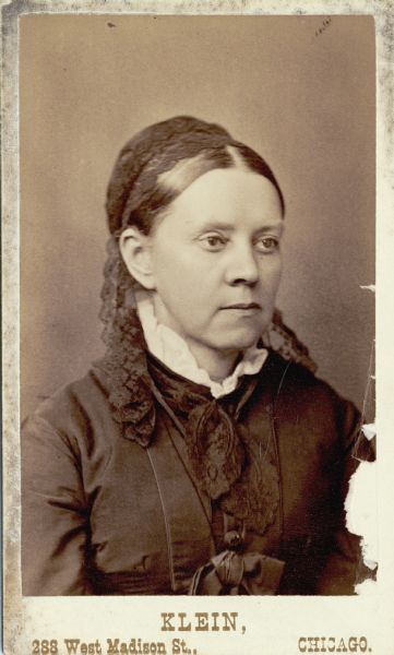 Carte-de-visite of Mary Caroline McCormick Shields wearing a lace cap.