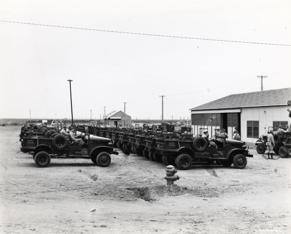 Fleet of International M-2-4 trucks manufactured at the Springfield Works for the U.S. Marine Corps.
