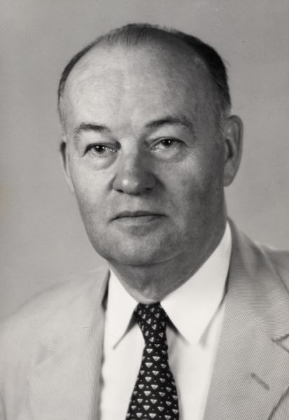 Head and shoulders portrait of Herber Kellar (1887-1955), Director of the McCormick Historical Association and curator of the McCormick Collection at the Wisconsin Historical Society.