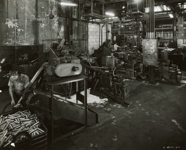 Factory workers at International Harvester's Tractor Works.