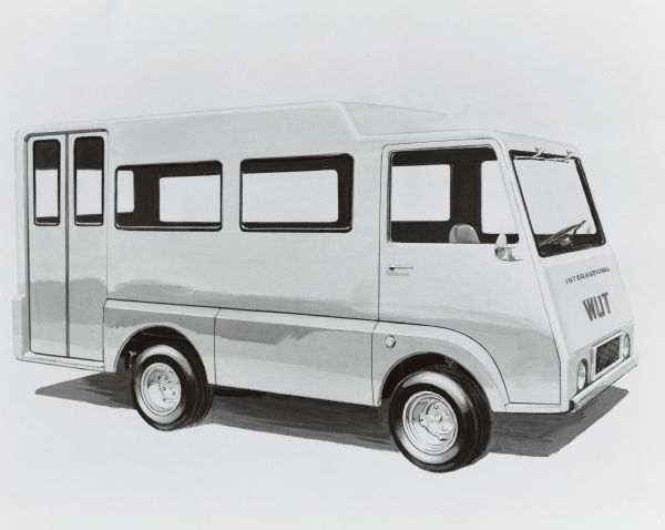 Sketch of International prototype WUT (World Utility Vehicle) with mini-bus body.
