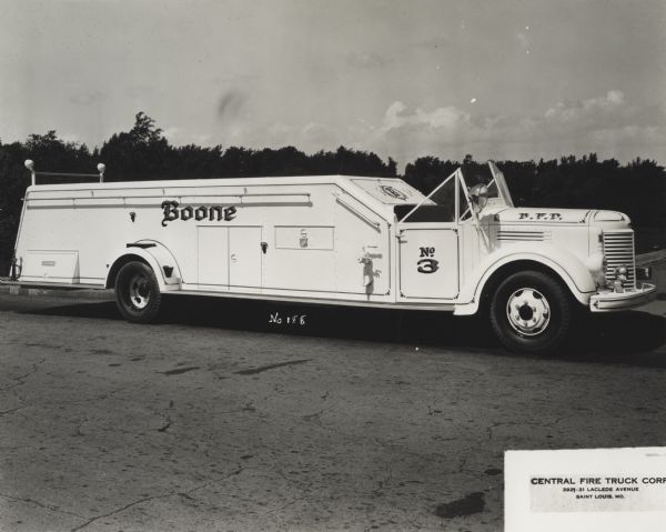International truck used as emergency response vehicle by Boone Fire Department.