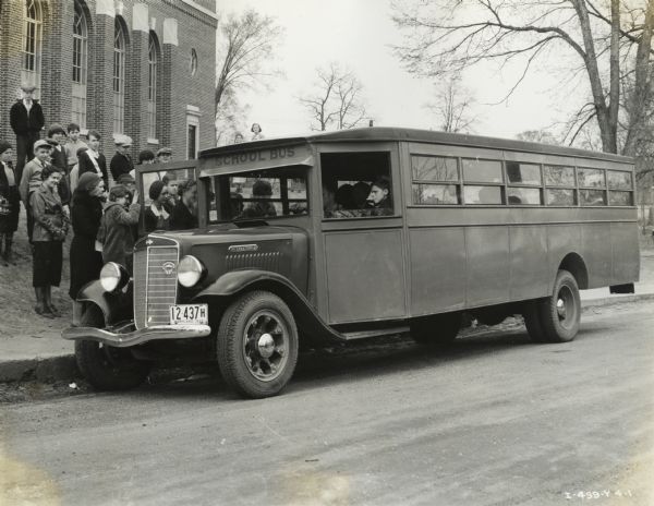 Students from Upper Marlboro School boarding an International school bus.
