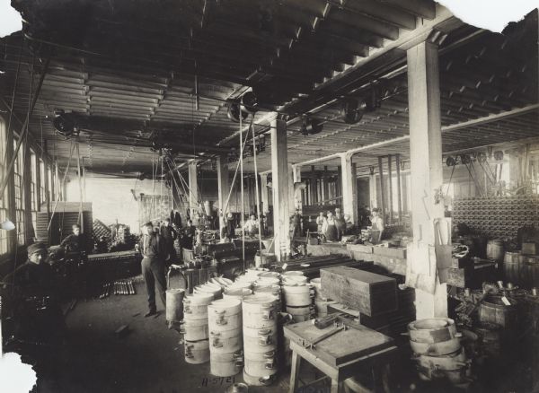 Factory workers in the machine shop at International Harvester's Milwaukee Works.