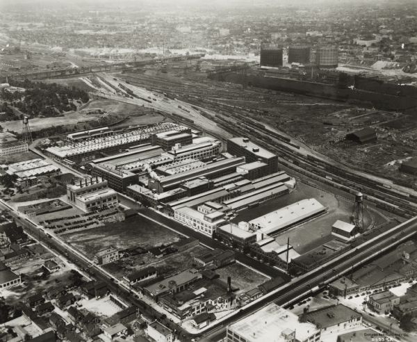 Aerial view of International Harvester's Milwaukee Works.