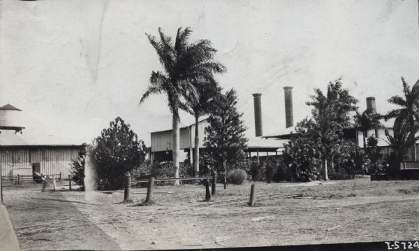 Processing plant, most likely for henequen or sisal fiber. The plant may be located in the Yucatan.