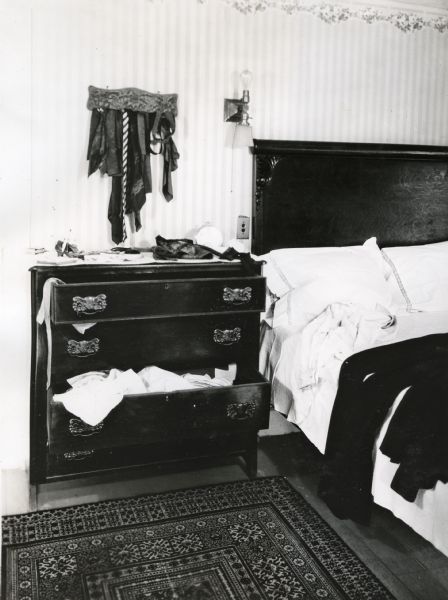 Disheveled Bedroom | Photograph | Wisconsin Historical Society