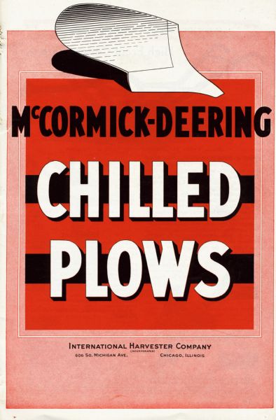 Cover of an advertising catalog for McCormick-Deering chilled plows.