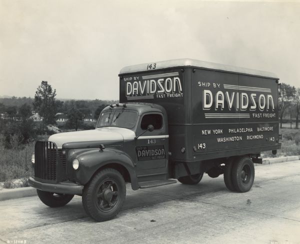 International truck owned and operated by Davidson Fast Freight, a division of Davidson Transfer & Storage Company.
