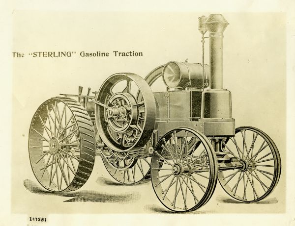 Illustration of "the Sterling gasoline traction" produced by the Charter Gas Engine Company.