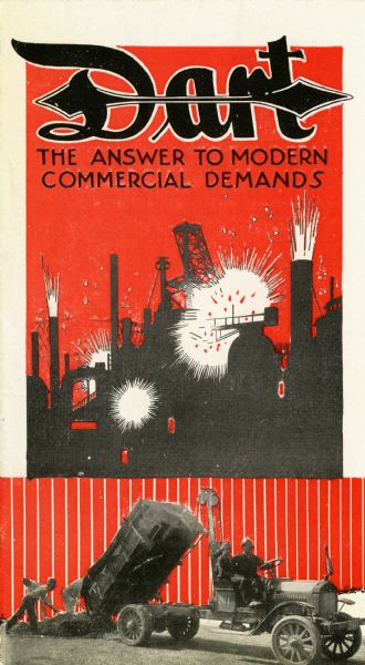 Front cover of a booklet advertising the Dart Truck and Tractor Corporation. The text reads: "Dart - The Answer to Modern Commercial Demands."