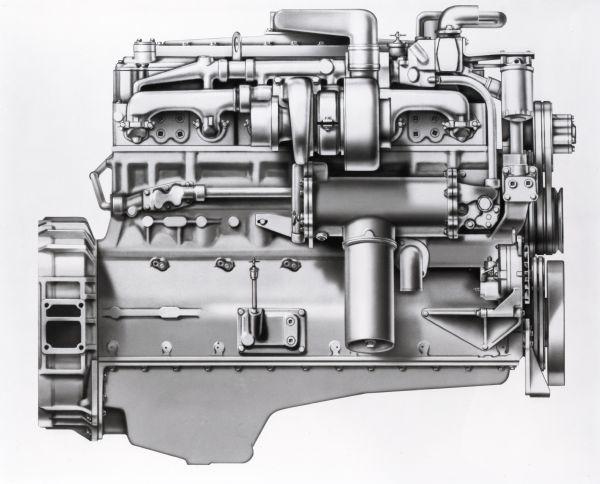 Illustration of a Cummins diesel engine.