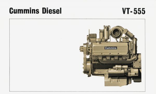 Illustration of a Cummins diesel VT-555 engine.