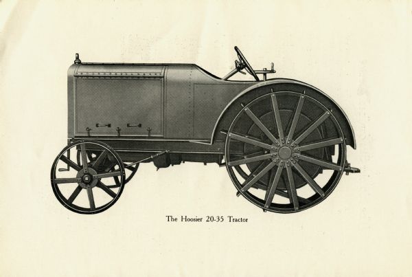 Side view illustration of the Hoosier 20-35 tractor.