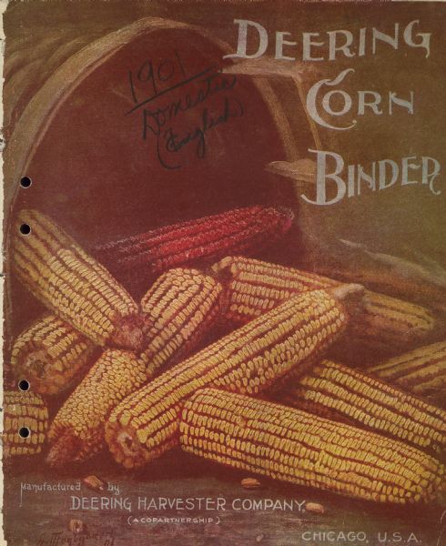 Catalog cover featuring an illustration of red and yellow dried corn spilling out of a basket.