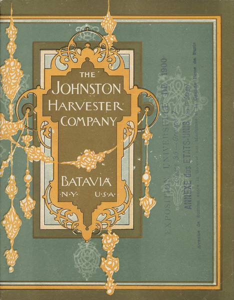 Catalog cover for the Johnston Harvester Company, Batavia, New York.