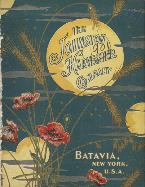 Catalog cover featuring a color illustration of flowers, moons, stars and stalks of wheat.
