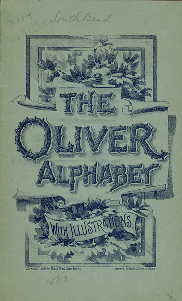 Front cover of booklet advertising the Oliver Chilled Plow Works.