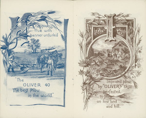 Interior pages of the pamplet, with illustrations for the letter "H" and "I."