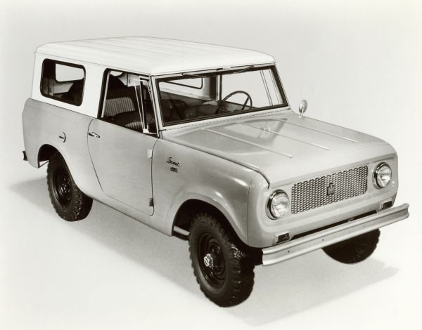 International Scout photograph, three-quarter view from front of passenger side.