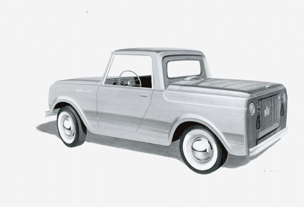 An early concept drawing of the International Scout.