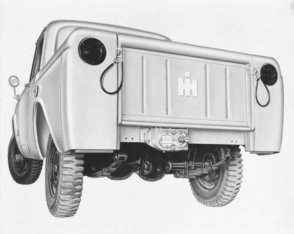 Rear view of Scout 4x4. A Ramsey Winch is mounted on the back bumper under the tailgate. Image appears to be retouched.