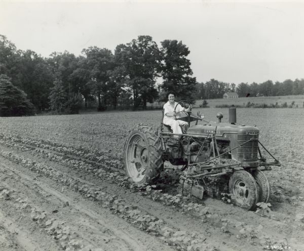 Mrs. John T. Shea, Tractorette | Photograph | Wisconsin Historical Society