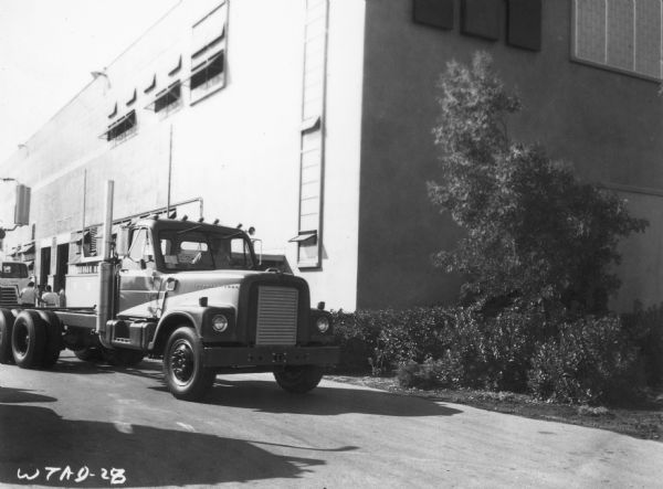 International truck leaving San Leandro plant.