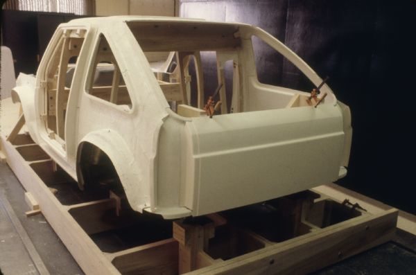 Rear view of a Scout model indoors.