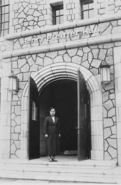 Original caption reads: "Henry Pfeiffer Hall main building of the Central Kindergarten Normal College, Seoul, Korea. Photograph given by Mrs. Louise Yim Hahn, president, on the occasion of her call at NF Mcc BA rooms, March 8, 1939."