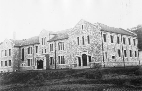 Original caption reads: "'Henry Pfeiffer Hall' main building of the Central Kindergarten, Normal College, Seoul, Korea. Photograph given by Mrs. Louise Yim Hahn, president, on the occasion of her call at N.C. Mcc BA rooms March 8, 1939."