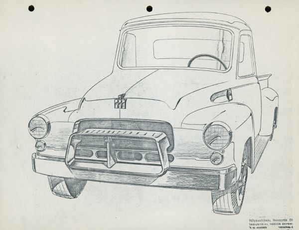 Sketch of front view of cab.
